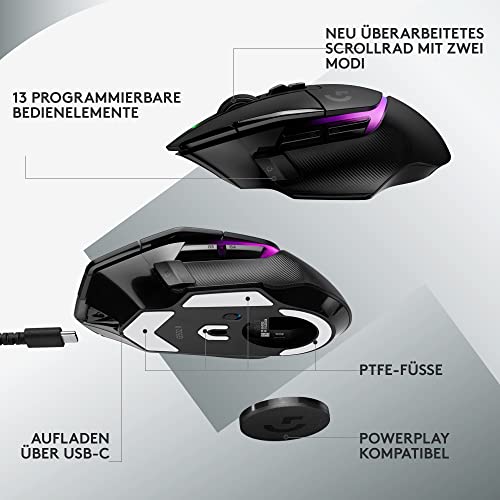 Logitech G502 X Kabelgebundene Gaming-Maus - LIGHTFORCE Hybrid optisch-mechanische Primärschalter, HERO 25K Gaming-Sensor, Kompatibel PC - macOS/Windows - Weiß