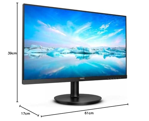 Philips 241V8L - 24 Inch FHD Monitor, AdaptiveSync (1920 x 1080, 75 Hz, VGA, HDMI) Black