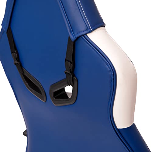 Flash Furniture X30 Gaming-Stuhl, ergonomischer Bürostuhl für PC- und Gaming-Setups, verstellbarer Rennsport-Stuhl mit vollständig verstellbarer Rückenunterstützung, schwarz mit weißer Verzierung
