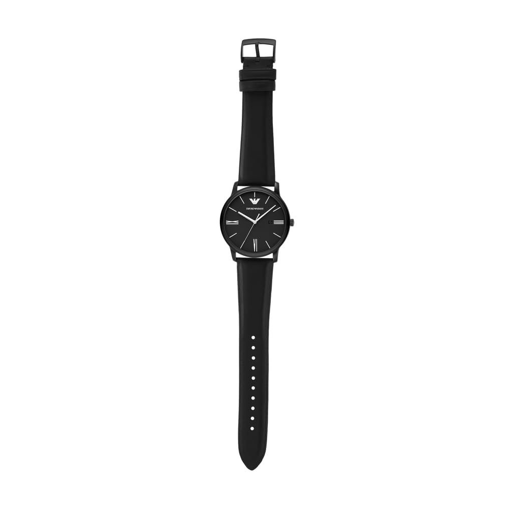 Emporio Armani Uhr für Herren, Quarzwerk und 42mm Gehäusegröße mit Edelstahl-, Leder- oder Silikonarmband