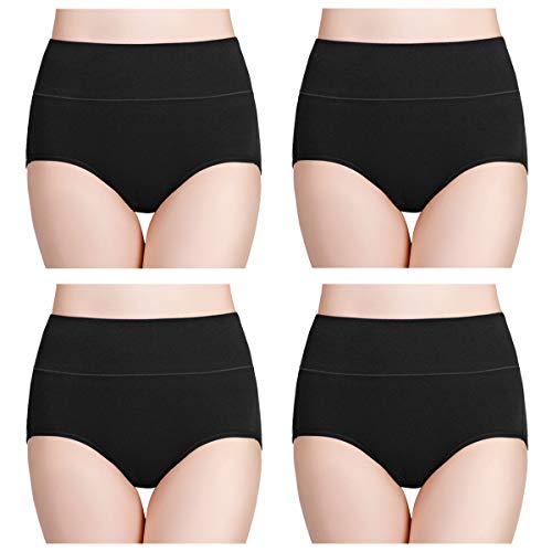 Wirarpa Women’s Cotton Underwear High Waist Briefs - Pack of 4