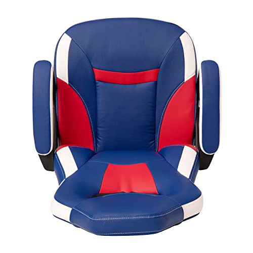 Flash Furniture X30 Gaming-Stuhl, ergonomischer Bürostuhl für PC- und Gaming-Setups, verstellbarer Rennsport-Stuhl mit vollständig verstellbarer Rückenunterstützung, schwarz mit weißer Verzierung