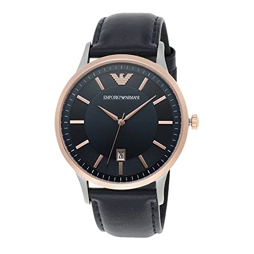 Emporio Armani men's watch with three hands, stainless steel, case size 43 mm