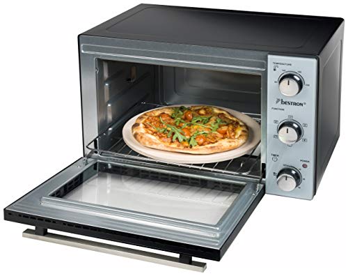 Bestron AOV9 Kompakter Mini-Backofen mit Ober-/Unterhitze, 9 Liter, 800 Watt, Schwarz