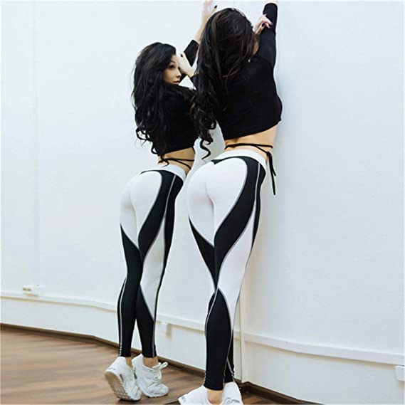 Gellmall Women's High Waist Heart-Shaped Push-Up Yoga Leggings