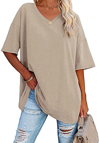 Ebifin Women's Oversized V-Neck T-Shirt