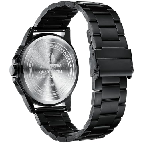 LN LENQIN Herren Uhr Edelstahl Uhren Herren Analog Quarz Uhr 30M Wasserdicht Armbanduhr Herren Mode Casual Designer Uhr für Männer