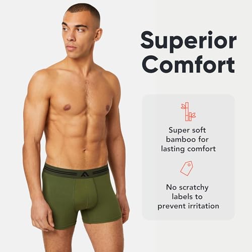 FM London 5-Pack Bamboo Men’s Boxer Shorts with Stretch-Fit Design