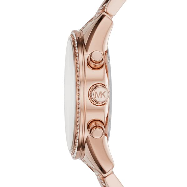 Michael Kors ladies' watch Ritz, 37 mm case size, quartz chronograph movement, stainless steel bracelet