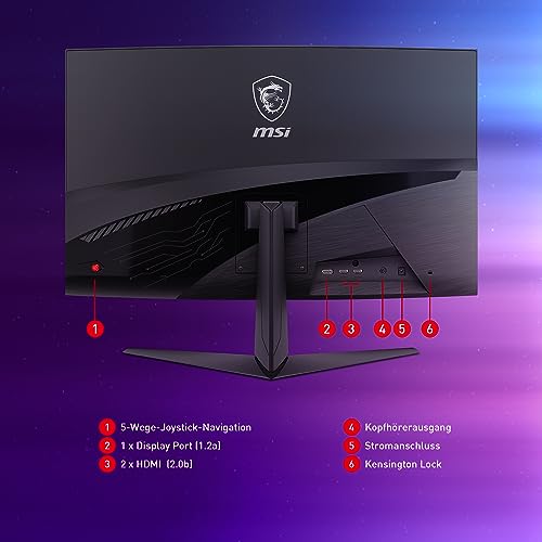 MSI G2422C 23,6 Zoll FHD Curved Gaming Monitor - 1500R 1920 x 1080 VA Panel, 180Hz / 1ms, Adaptive Sync - DP 1.2a, HDMI 2.0b CEC