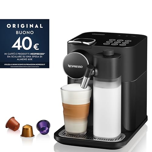 Nespresso De'Longhi EN640.B Gran Lattissima Kaffeekapselmaschine mit automatischem Milchsystem,19 Bar Druck,1400W,Schwarz