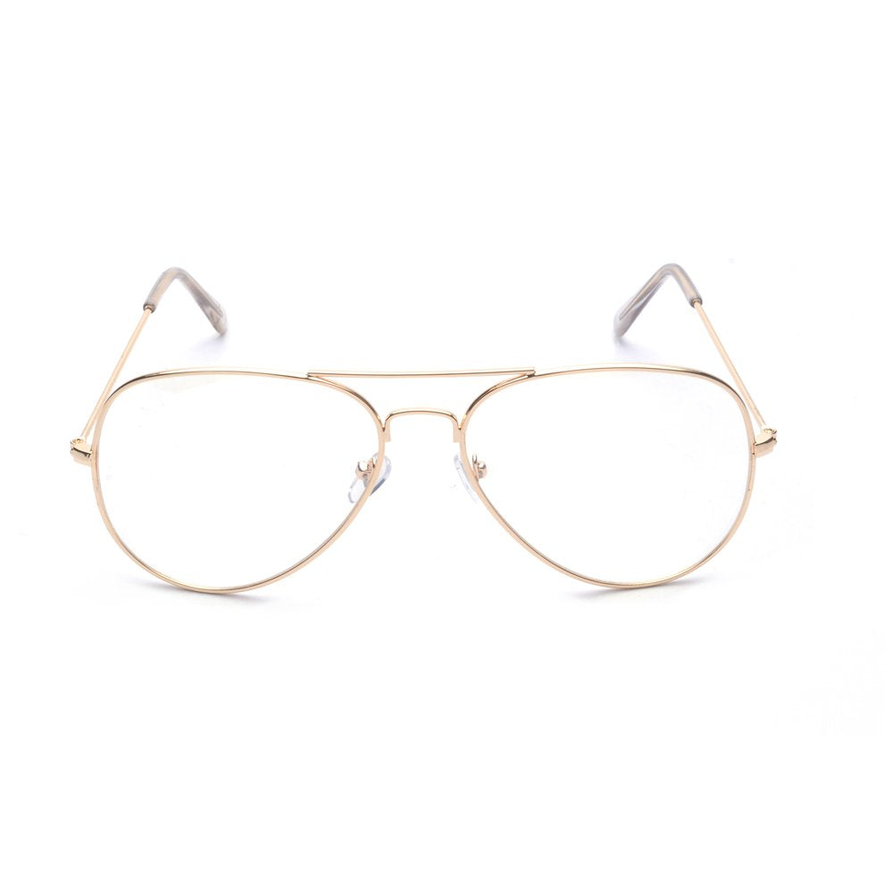 ALWAYSUV klassische Brille Metallgestell Brillenfassung Vintage Brille Dekobrillen