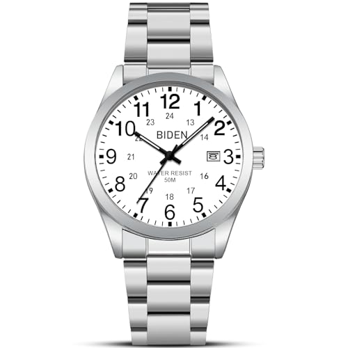 LN LENQIN Uhren Herren Edelstahl Uhren für Männer Analog Quarz Herren Uhr 30M Wasserdicht Armbanduhr Herren Mode Casual Designer Uhr