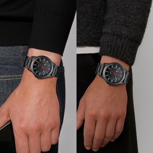 LN LENQIN Herren Uhr Edelstahl Uhren Herren Analog Quarz Uhr 30M Wasserdicht Armbanduhr Herren Mode Casual Designer Uhr für Männer