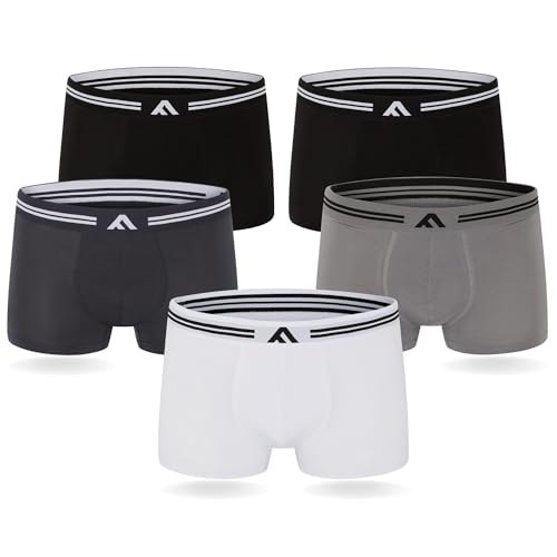 FM London 5-Pack Bamboo Men’s Boxer Shorts with Stretch-Fit Design
