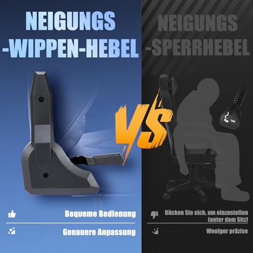 COLAMY Gaming Stuhl mit Fußstütze 160 KG Belastbarkeit-Computer Gamer PC Stuhl, Ergonomisch Hohe Rückenlehne, Verstellbare Rückenlehne, 3D Armlehnen, Kopfstütze und Lordosenstütze, Schwarz