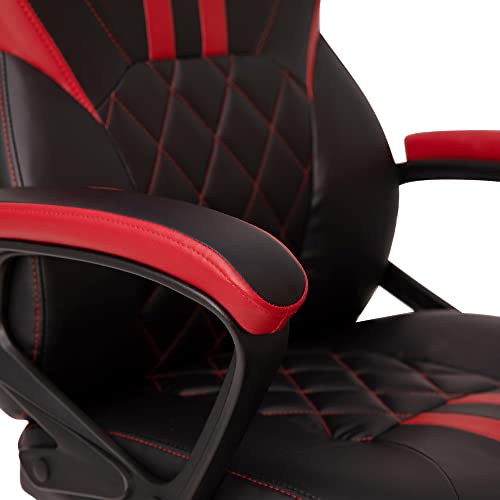 Flash Furniture X30 Gaming-Stuhl, ergonomischer Bürostuhl für PC- und Gaming-Setups, verstellbarer Rennsport-Stuhl mit vollständig verstellbarer Rückenunterstützung, schwarz mit weißer Verzierung