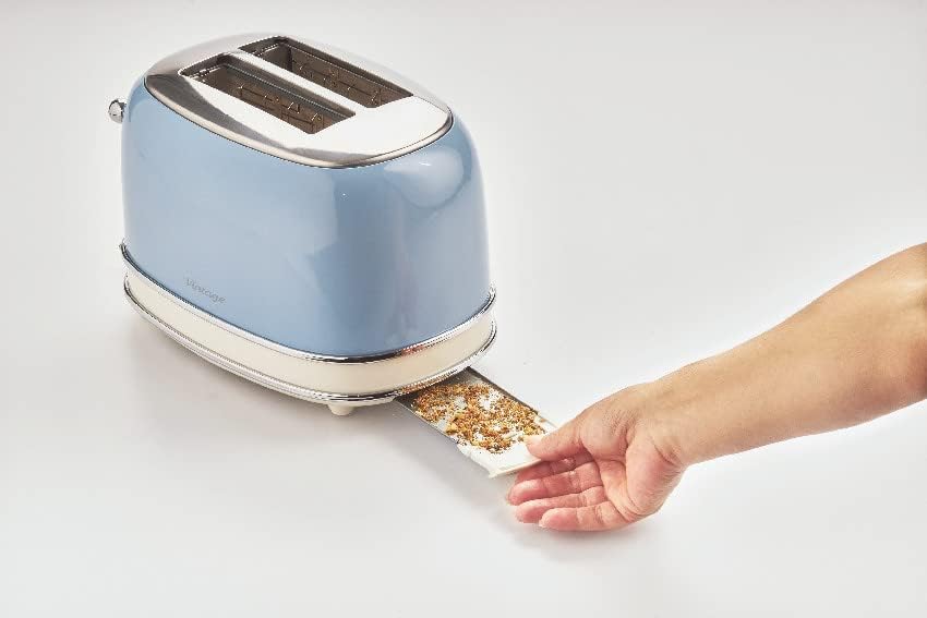Ariete Vintage 155, 2-Scheiben-Toaster, Retro Toaster mit 6 Toaststufen, Automatischer Auswurf, Auftaufunktion, Herausnehmbares Krümelfach, Gehäuse aus Edelstahl, mit Sandwichzangen, 810W, Vert