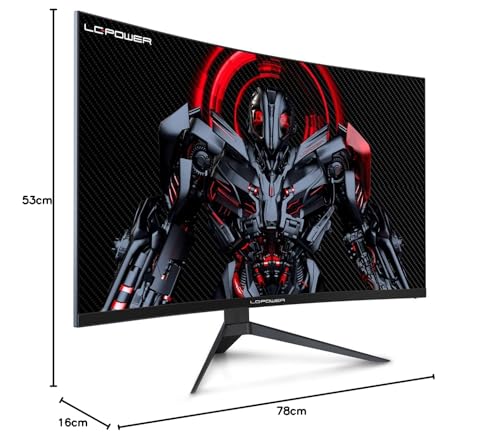 LC-POWER LC-M24-FHD-165-C-V2 24 Zoll Curved Gaming Monitor, FHD 1920x1080 Pixel, 1ms, 165Hz, AMD FreeSync, G Sync kompatibel, HDMI, Display Port, VESA
