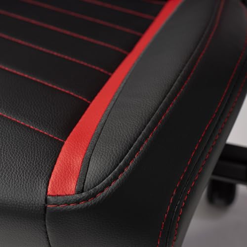 PARADOX - Gaming Stuhl - Schreibtischstuhl Ergonomisch - Verstellbare Armlehnen und Rückenlehne, Liegefunktion, Kissen, 125 kg Belastbar - Vanguard Crimson Arovs, Schwarz, Rot, Pfeil-Muster