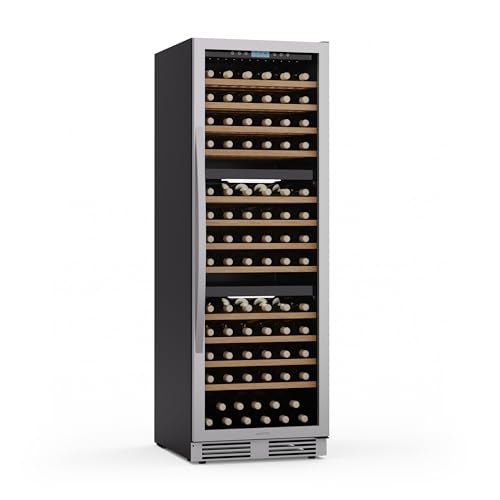 Klarstein built-in wine refrigerator, 2 zone drinks refrigerator small, small wine cabinet 306L, small wine refrigerator with glass door, indoor/outdoor bottle refrigerator, wine fridge 116 bottles
