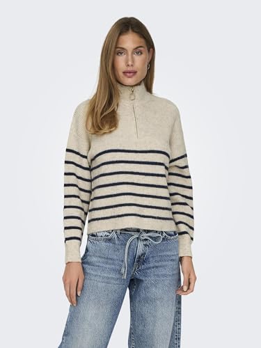 ONLY Women's Knitted Pullover – Casual Long Sleeve Sweater