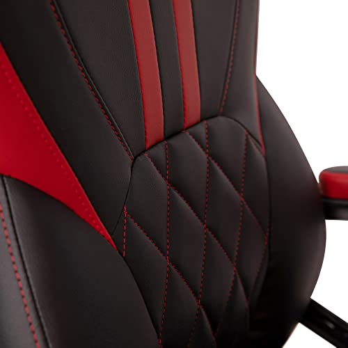 Flash Furniture X30 Gaming-Stuhl, ergonomischer Bürostuhl für PC- und Gaming-Setups, verstellbarer Rennsport-Stuhl mit vollständig verstellbarer Rückenunterstützung, schwarz mit weißer Verzierung