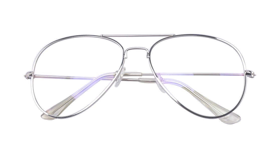 ALWAYSUV klassische Brille Metallgestell Brillenfassung Vintage Brille Dekobrillen