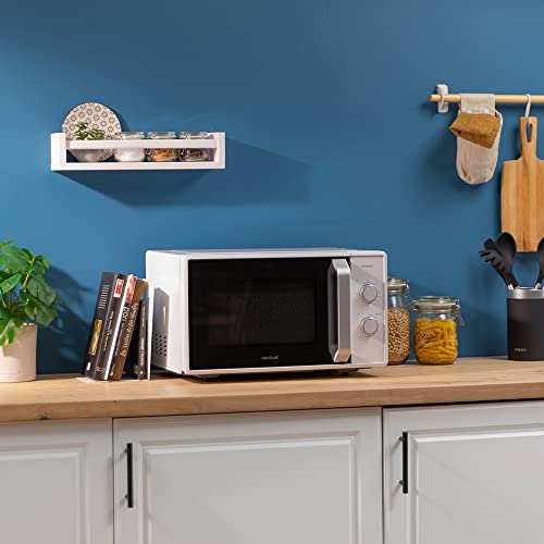 Cecotec Mikrowelle Pro Clean 5110 Inox. 700 W, Grill 800 W, 20 L, Ready 2 Clean, Beschichtung 3D Wave Frontspiegel, 8 Programme,60 Min Timer, LED, Edelstahl In Silber Schwarz