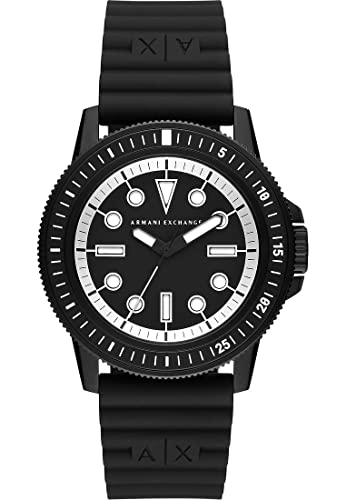Armani Exchange Watch for Men, Quartz Movement and 42mm Case Size with Stainless Steel, Leather or Silicone Strap