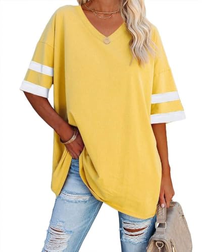 Ebifin Women's Oversized V-Neck T-Shirt