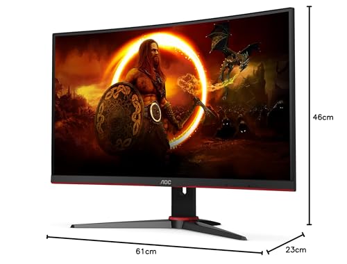 AOC Gaming CU34G2XPD – 34-Zoll-WQHD-Curved-Monitor, 180 Hz, schnelle VA, 1 ms GTG, FreeSync Premium, HDR400, höhenverstellbarer Standfuß (3440 x 1440, HDMI, DisplayPort, USB-Hub)