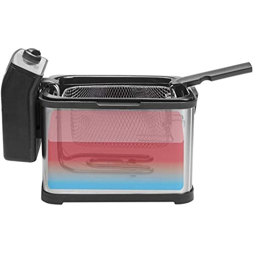 Princess 183001 Edelstahl Fritteuse mit 3 Liter Fassungsvermögen, Ölfilter und Kaltzonenfunktion, entnehmbarer Edelstahl-Behältereinsatz, Silber 01.183001.050