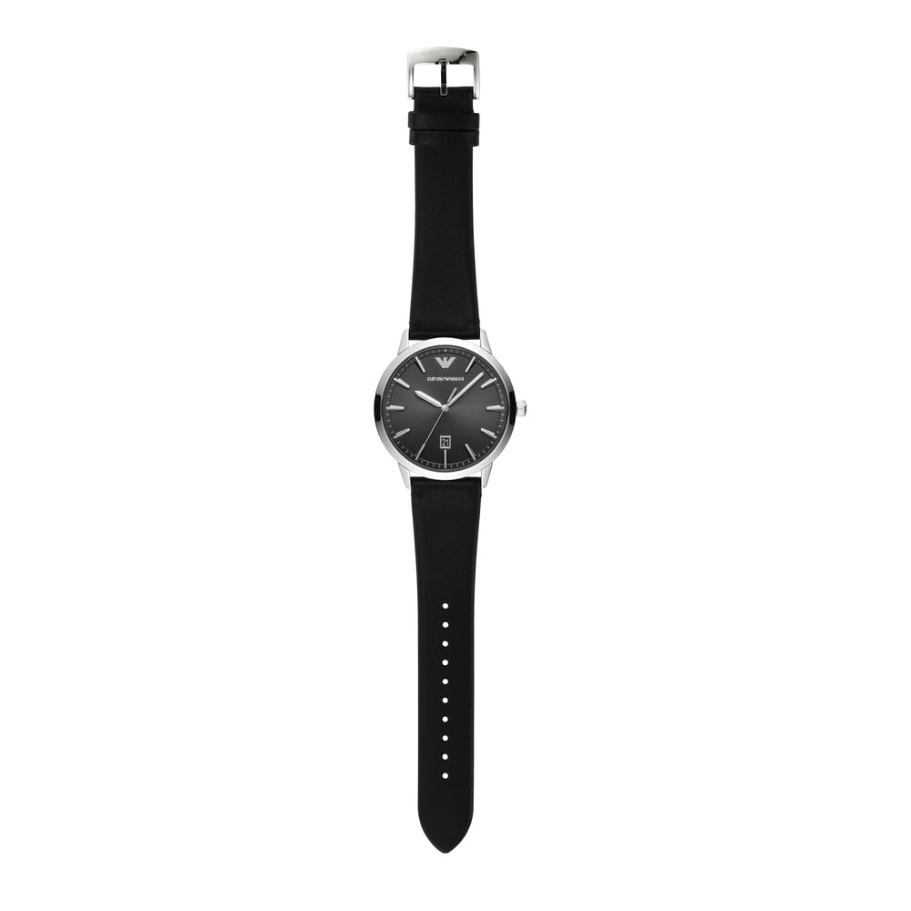 Emporio Armani men's watch with three hands, stainless steel, case size 43 mm