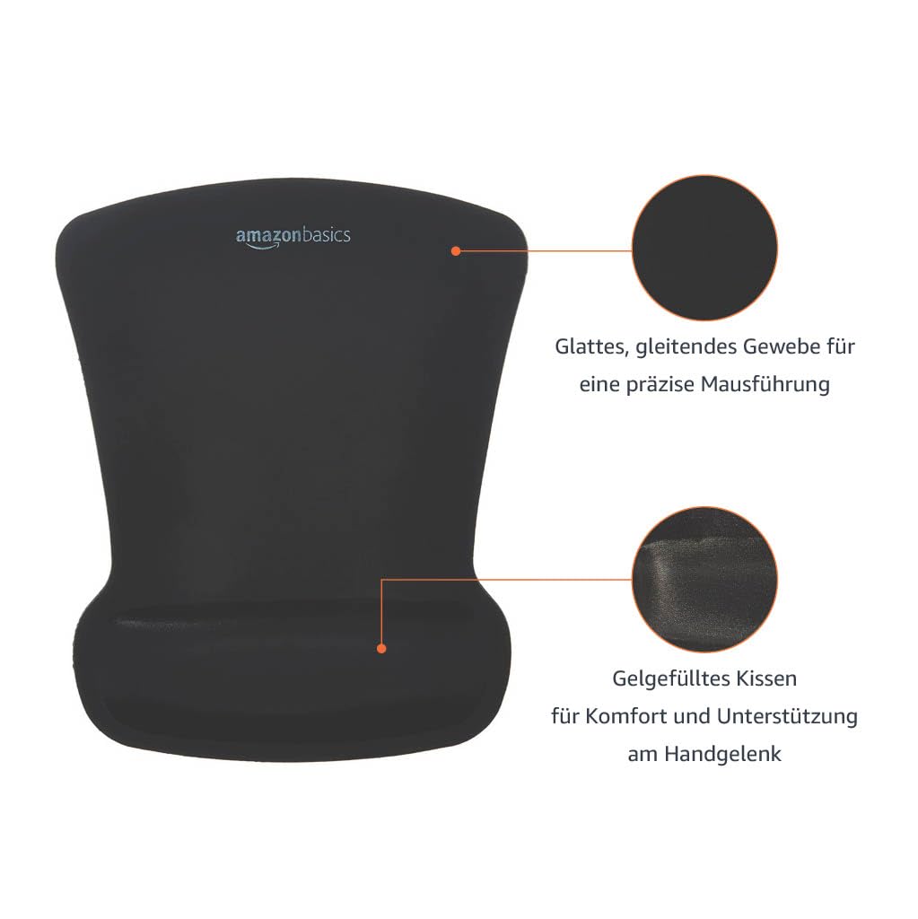 Amazon Basics Großes Rechteckig Gaming-Mauspad, Computer, verlängert, Schwarz