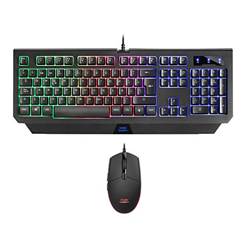 MARSGAMING MCP-RGB3, Pack Gaming Keyboard Fixed RGB + Gaming Mouse RGB Flow 3200 DPI + Headset Over-Ear RGB + XXL Mouse Pad, White, Portuguese Language