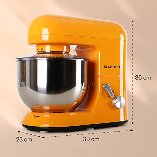 Klarstein Küchenmaschine, Knetmaschine mit 5L Schüssel, 1800W Profi Küchenmaschine mit Knethaken und Schneebesen, Universal Küchenmaschine mit 6 Stufen, Teigmaschine zum Rühren, Kneten und Aufschlagen