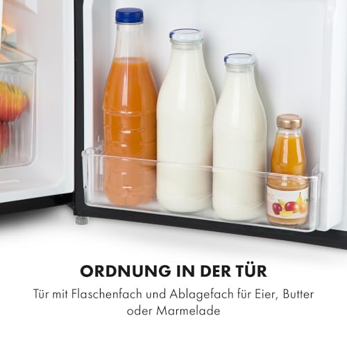 Klarstein Big Daddy - Refrigerator with freezer compartment, fridge freezer combination, fridge quiet, LED, 87 liters: refrigerator with 61 liters and freezer 26 liters, black