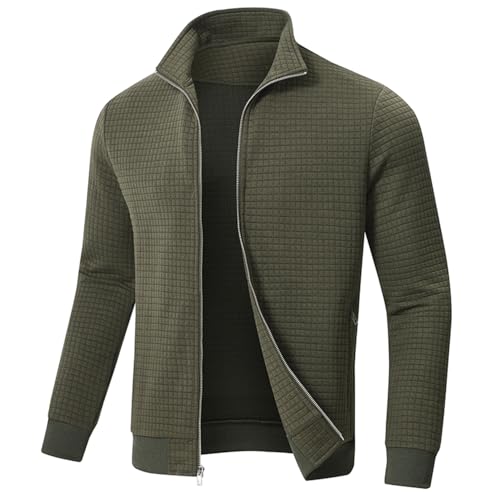 Men’s Transitional Jacket – Lightweight Winter Jacquard Coat with Zipper Pocket