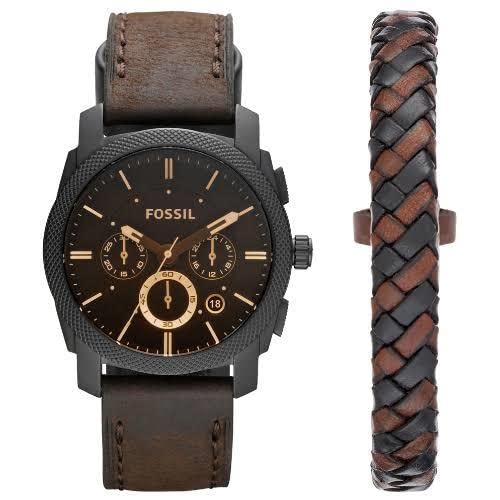 Fossil Machine Uhr für Herren, Chronographenwerk mit Edelstahl- oder Lederarmband