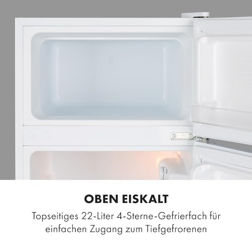 Klarstein Big Daddy - Refrigerator with freezer compartment, fridge freezer combination, fridge quiet, LED, 87 liters: refrigerator with 61 liters and freezer 26 liters, black