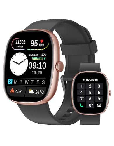 HUAKUA Smartwatch Damen Herren mit Telefonfunktion,1,85" Smartwatch mit 100+Sportmodi Fitnessuhr mit Pulsuhr Schlafmonitor SpO2 Schrittzähler Fitness Tracker IP68 Wasserdicht für Anforid iOS Handy