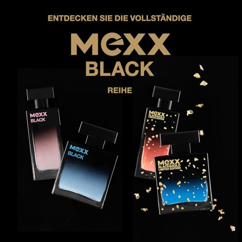 Mexx Black & Gold Limited Edition Woman Eau de Toilette, sinnlich-blumiger Damenduft, 15ml