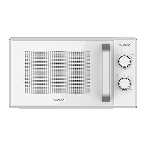 Cecotec Mikrowelle Pro Clean 5110 Inox. 700 W, Grill 800 W, 20 L, Ready 2 Clean, Beschichtung 3D Wave Frontspiegel, 8 Programme,60 Min Timer, LED, Edelstahl In Silber Schwarz