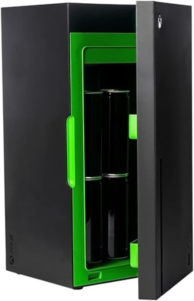 UKONIC JUNG XBOX Series X Mini Fridge quiet - 10 liter capacity / 12 cans suitable for room & car, Mini Fridge X Box, mini fridge silent, small fridge