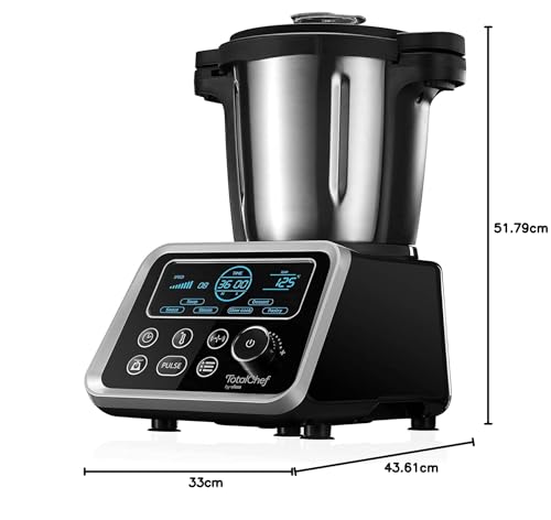 Ufesa TotalChef RK7 Küchenmaschine mit WLAN, Multifunktions Küchenroboter mit Kochfunktion, Kochroboter 30 Funktionen, 4.5L, 7-Zoll-Touchscreen, Interaktives Rezeptbuch, Silber / Weiss
