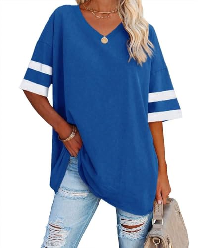 Ebifin Women's Oversized V-Neck T-Shirt