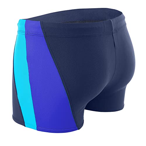 Men’s Short Swim Briefs – Asymmetric Design with Side Stripe
