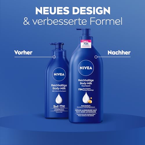 NIVEA Rich Nourishing Body Milk Intensive Care with Pure Hyaluron, Almond Oil & Deep Care Serum