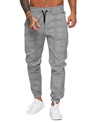 Men's Loose Fit Plaid Jogger Sweatpants
